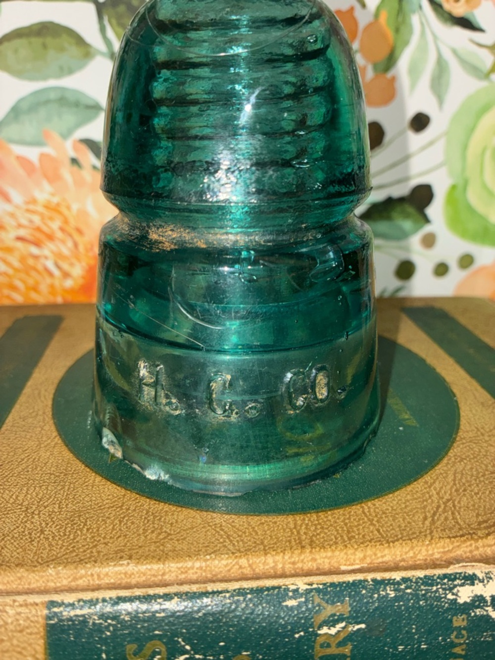 VINTAGE Beehive  H.G. Co. Light Aqua CD145(020) SB Antique Glass Insulator
